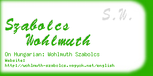 szabolcs wohlmuth business card